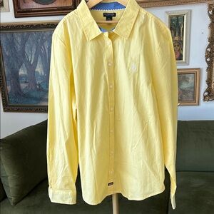 NWT! U.S. POLO ASSN. Butter Yellow Casual Button Down Shirt
